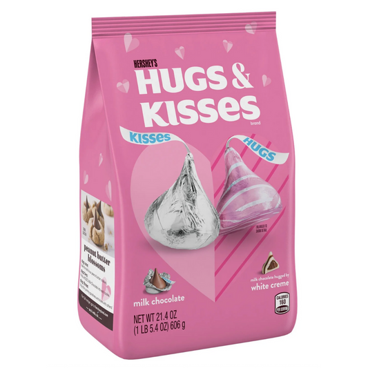 Hershey's Hugs & Kisses Assorted Flavored Valentine's Candy, Bag 21.4 oz