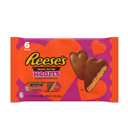 Reese's Milk Chocolate Peanut Butter Hearts Valentine's 6 paquetes