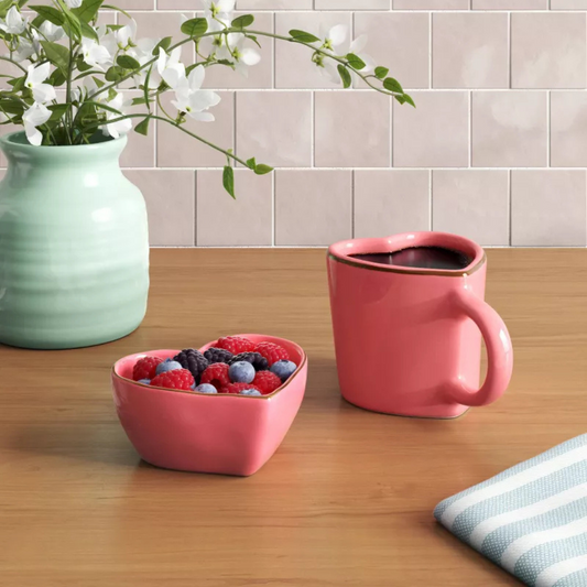 Taza en forma de corazón  rosa ♥️