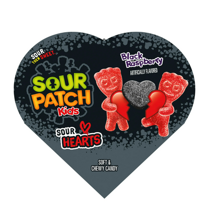 SOUR PATCH KIDS Sour Hearts Black Raspberry Caja de corazón