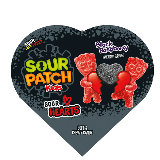 SOUR PATCH KIDS Sour Hearts Black Raspberry Caja de corazón